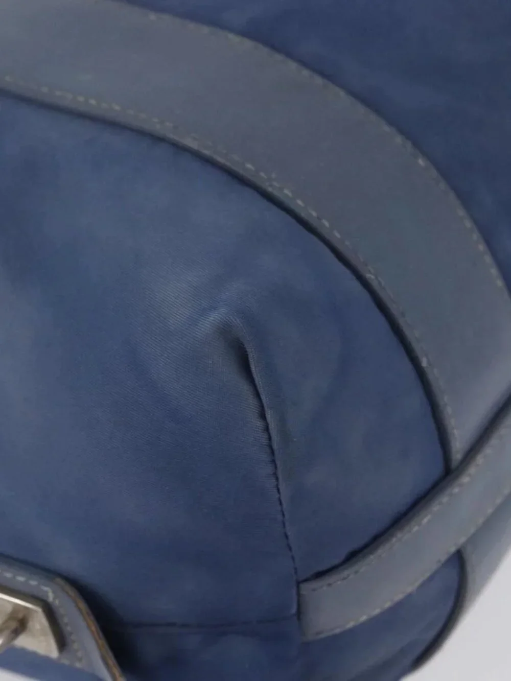 PRADA Hand Bag Nylon Blue Silver Auth mr2051 - Picture 8 of 15